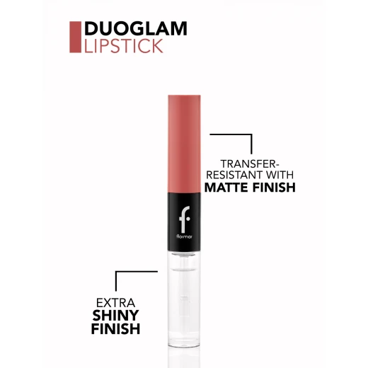 Flormar Duoglam Lipstick 003 Vintage Rose, Long Lasting Liquid Lipstick and Lip Gloss Flormar Duoglam Lipstick 003 Vintage Rose, Long Lasting Liquid Lipstick and Lip Gloss