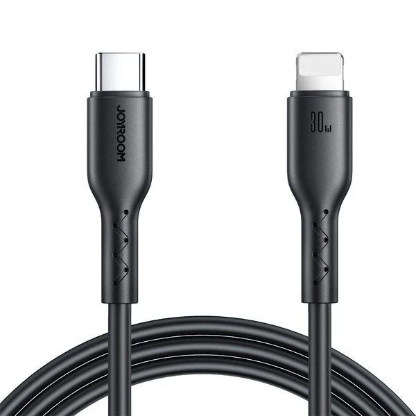 كيبل شحن سريع Joyroom Flash Charge SA26-CL3 USB-C إلى Lightning 30 واط أسود متر واحد - جوي روم