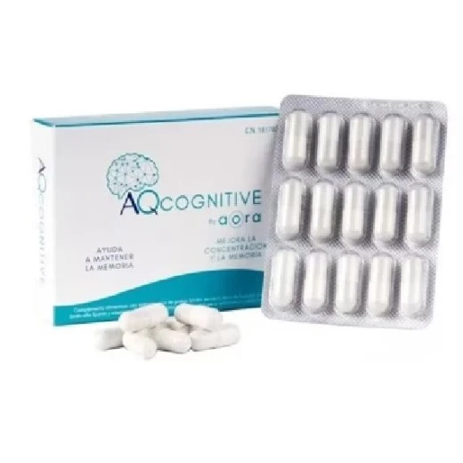 مكمل غذائي AORA AQCognitive لتعزيز القدرات الذهنية، 30 كبسولة، يحسن الذاكرة والتركيز - اورا - Image 2