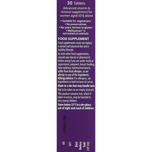 Wellwoman 50+ Multivitamin Tablets for Women, Advanced Formula, 30 Count - Image 2