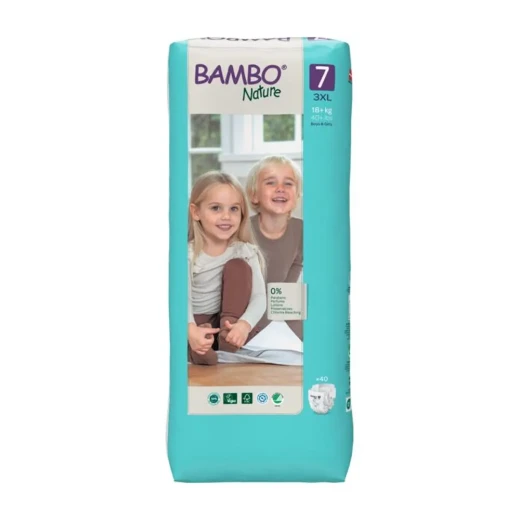 Bambo Nature Eco Friendly Diapers Size 7 (18kg+) 40 Count Pack: Super Absorbent, Gentle on Skin, and Dermatologically Tested for Sensitive Babies - Bambo Nature - Image 3