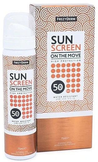 Frezyderm Sun Screen On The Move SPF50 75ml Face Sunscreen Spray for Sensitive Skin Frezyderm Sun Screen On The Move SPF50 75ml Face Sunscreen Spray for Sensitive Skin