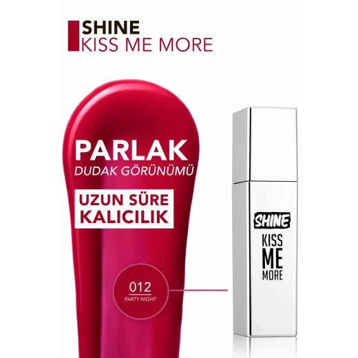 Flormar Shine Kiss Me More Long Lasting Glossy Liquid Lipstick 012 Party Night 3.8 G Flormar Shine Kiss Me More Long Lasting Glossy Liquid Lipstick 012 Party Night 3.8 G
