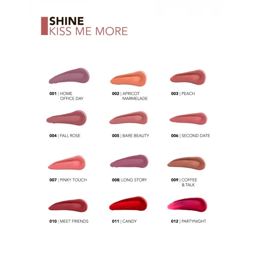Flormar Shine Kiss Me More Liquid Lipstick 010 Meet Friends Glossy 3.8 G - Flormar - Image 2