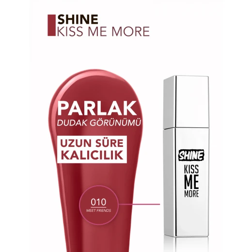 Flormar Shine Kiss Me More Liquid Lipstick 010 Meet Friends Glossy 3.8 G Flormar Shine Kiss Me More Liquid Lipstick 010 Meet Friends Glossy 3.8 G