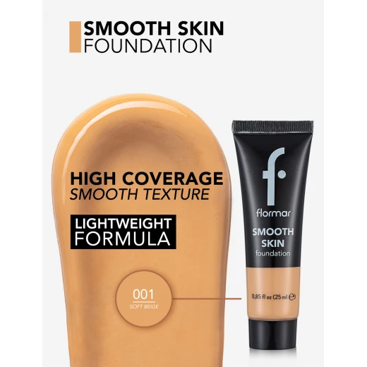 Flormar Smooth Skin Foundation 001 Pale Sand 25 ML Long Lasting Coverage Flormar Smooth Skin Foundation 001 Pale Sand 25 ML Long Lasting Coverage