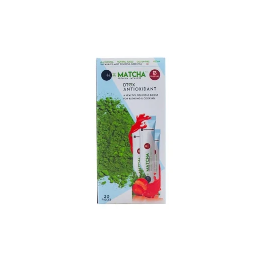Carnation Matcha Tea with Strawberry Flavor 20 Sticks Box, Refreshing Japanese Green Tea Blend, Delicious and Naturally Flavored, Perfect for On the Go Enjoyment, Easy to Prepare