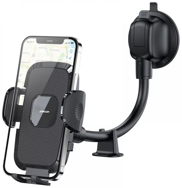 Joyroom JR ZS259 Car Mount Holder With Extra Long Flexible Arm Black Color 360 Degree Rotation Dashboard and Windshield Mounting Universal Phone Holder for Smartphones - Joyroom