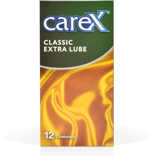 Carex Classic Extra Lube Condoms 12 Piece Pack, Smooth, Lubricated, Natural Latex - CAREX - Image 2