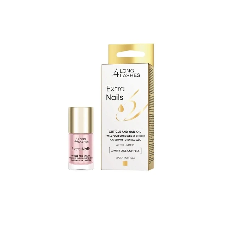 Long 4 Lashes Extra Nails Cuticle and Nail Oil, Intensive Regenerating Serum for Damaged Nails, Fortified with Argan and Castor Oil, 10 ml. Promotes Nail Growth and Strength. - Long 4 Lashes