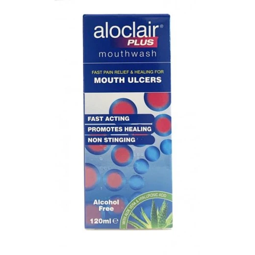 Aloclair Plus Mouthwash for Mouth Ulcers & Oral Health 120ml Fast Relief & Soothing Action Aloclair Plus Mouthwash for Mouth Ulcers & Oral Health 120ml Fast Relief & Soothing Action