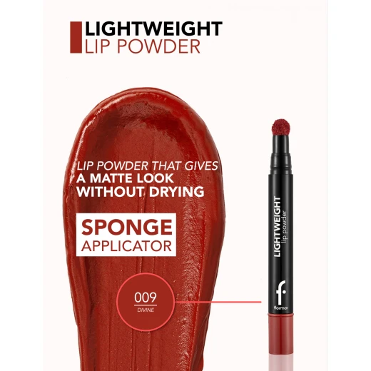 Flormar Lightweight Lip Powder 009 Divine Matte Finish Moisturizing Lipstick 2.7 ML - Flormar - Image 4