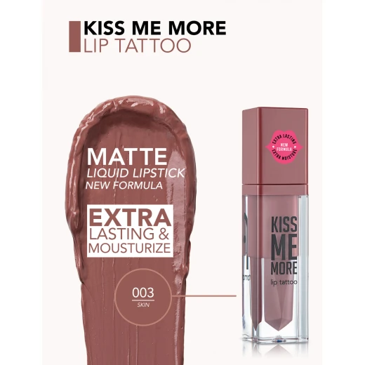 Flormar Kiss Me More Lip Tattoo 003 Skin Long Lasting Matte Liquid Lipstick 3.8ml - Flormar - Image 3