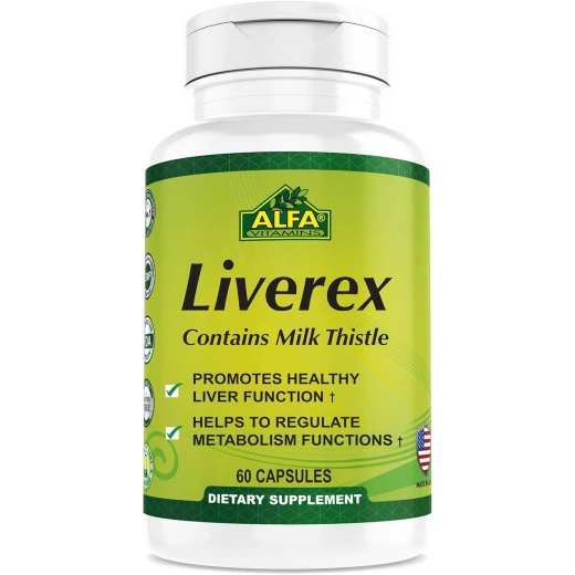 Alfa Liverex 60 Cap Detox and Liver Health Supplement with Milk Thistle Alfa Liverex 60 Cap Detox and Liver Health Supplement with Milk Thistle