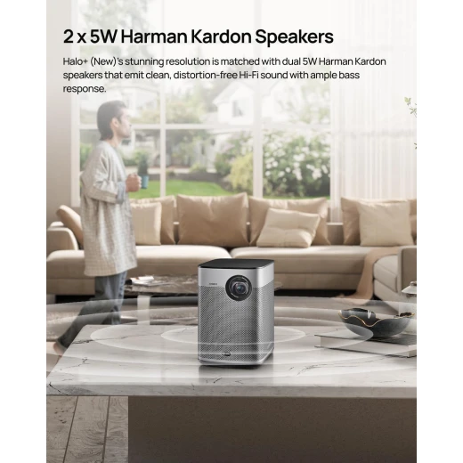 XGIMI Halo+ Portable Projector 1080P Full HD LED DLP Smart Projector 700 ISO Lumens HDR10 HLG Android TV Chromecast Built-in WiFi Bluetooth 5.0 Auto Keystone Auto Focus 200 Inch Home Cinema Gaming Low Latency 26.5ms Battery Portable Projector - XGIMI - Image 6