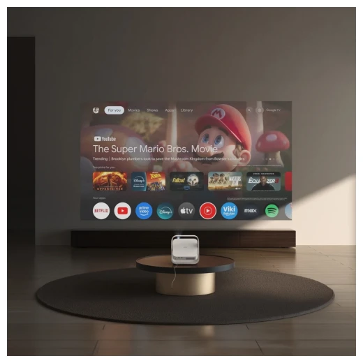 إكس جيمي Elfin Flip Plus بروجكتور محمول بدقة 1080P Full HD وسطوع 500 ISO Lumens مع نظام Google TV ودعم HDR10 وتصحيح تلقائي للانحراف والتركيز التلقائي وبلوتوث وWiFi 5 وتجربة سينما منزلية ذكية بحجم صغير وخفيف حتى 200 بوصة - إكس جيمي - Image 7