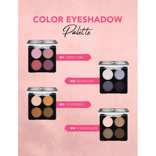 Flormar Matte and Shiny Eyeshadow Palette 002 Black Dust, Long Lasting, Highly Pigmented - Flormar - Image 3