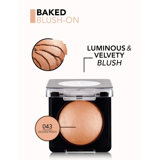 Flormar Baked Blush-On 043 Golden Peach, Long-Lasting Face Makeup, 4g - Flormar - Image 3