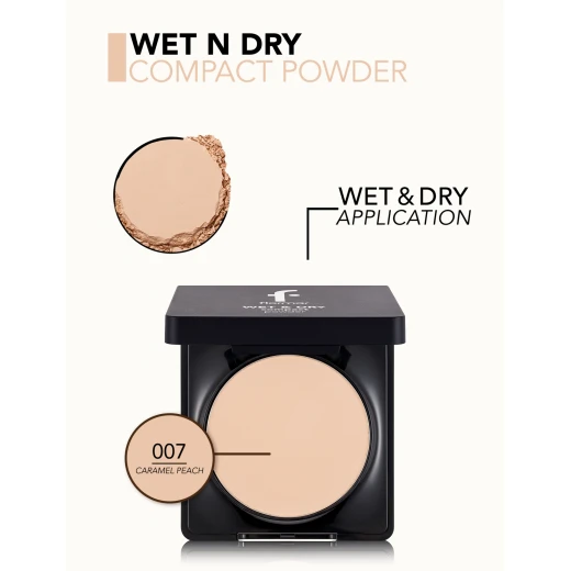 Flormar Wet & Dry Compact Powder Caramelpeach 007 Matte Finish 10 G - Flormar - Image 2