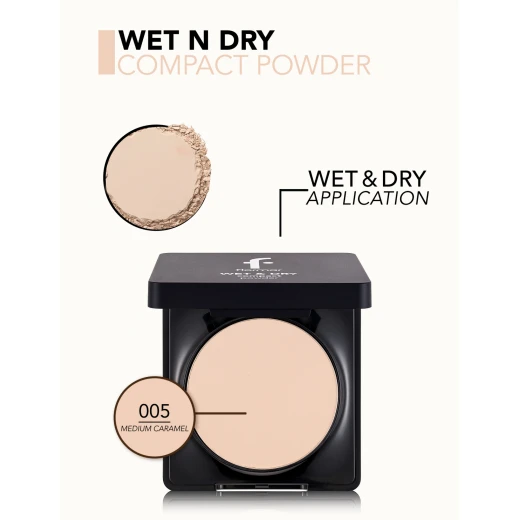 Flormar Wet & Dry Compact Powder Mediumcaramel 005 Matte Finish 10 G - Image 2