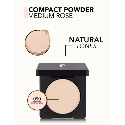 Flormar C.Powder Compact Powder Medium Rose 090, Long Lasting Face Makeup, 11g - Flormar - Image 3
