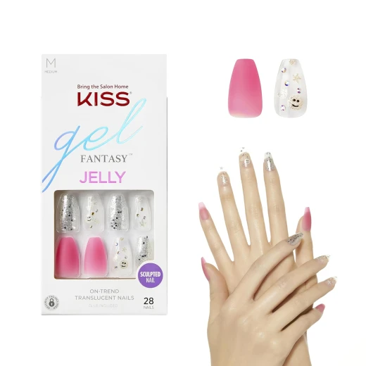 KISS Jelly Fantasy Nails Trendy Jelly Gloss Finish Press On Nails for Salon Style Manicure in Minutes KISS Jelly Fantasy Nails Trendy Jelly Gloss Finish Press On Nails for Salon Style Manicure in Minutes