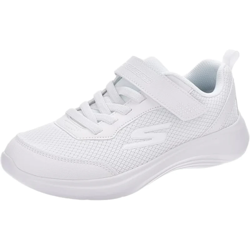 أحذية رياضية Skechers Kids Selectors Reset Achieved بيضاء اللون مقاس 31 مريحة وخفيفة الوزن بنسيج شبكي علوي وأربطة مطاطية وإغلاق متكيف ونعل داخلي مبطن ونمط رياضي - سكيتشرز