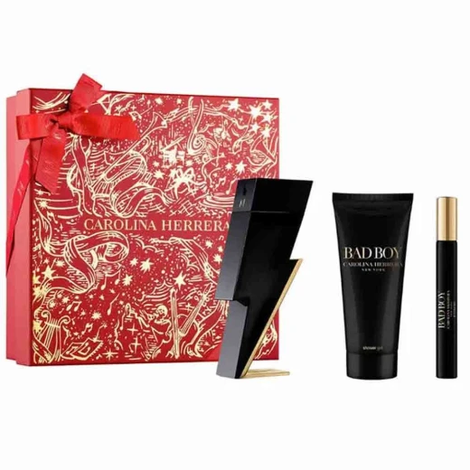 Carolina Herrera Bad Boy Eau De Toilette 100ml Spray 3 Piece Gift Set for Men Carolina Herrera Bad Boy Eau De Toilette 100ml Spray 3 Piece Gift Set for Men