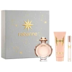 باكو رابان أوليمبيا 80 مل ماء عطر مجموعة هدايا إصدار 2025 للسيدات مع لوشن للجسم وبخاخ للسفر - باكو رابان