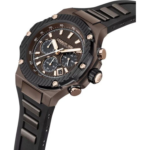 Cerruti 1881 Lucardo Men's Watch CIWGO0050602 Stainless Steel Black Silicone Strap 44mm Water Resistant 100m - Cerruti 1881 - Image 4