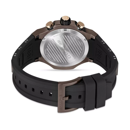 Cerruti 1881 Lucardo Men's Watch CIWGO0050602 Stainless Steel Black Silicone Strap 44mm Water Resistant 100m - Cerruti 1881 - Image 6