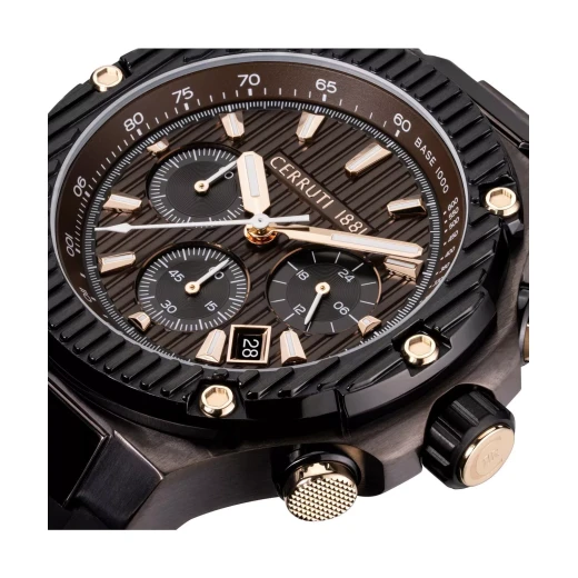 Cerruti 1881 Lucardo Men's Watch CIWGO0050602 Stainless Steel Black Silicone Strap 44mm Water Resistant 100m - Cerruti 1881 - Image 5
