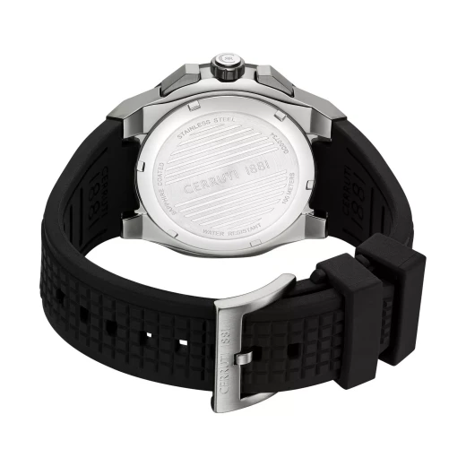 Cerruti 1881 Razzuolo Men's Watch CIWGQ0073401 Stainless Steel Black Silicone Strap 46mm Water Resistant 50m - Cerruti 1881 - Image 3