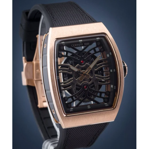 Cerruti 1881 Calliano CIWGN0019503 Gents Watch Stainless Steel IP Pink Gold Skeleton Dial Sapphire Crystal 50m Water Resistant - Cerruti 1881 - Image 9