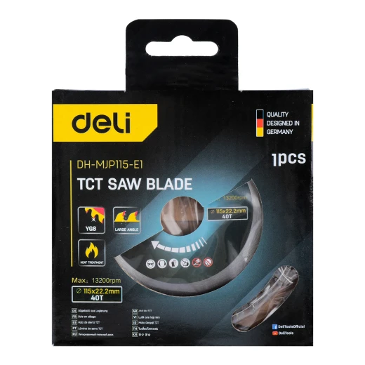 Deli TCT Saw Blade 115mm 40T YG8 Alloy Cutting Head for Woodworking - Deli - Image 2
