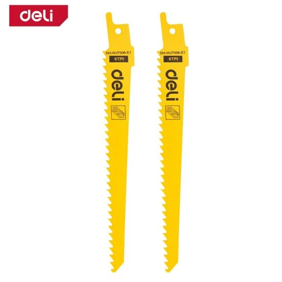 Deli Reciprocating Saw Blades Set, High Carbon Steel, Yellow, 2 Piece - Deli