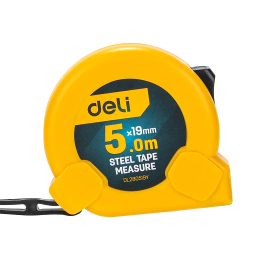 DELI Tape Measure 5M x 19mm EDL280519Y, ABS Casing, Rubber Grip - Deli - Image 2