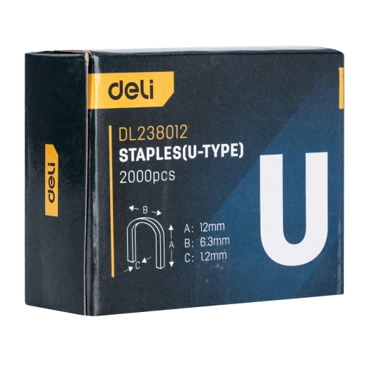 DELI U Nail 12 mm Length 1.2 mm Width 6.3 mm Head EDL238012 Pack of 2000 Fasteners DELI U Nail 12 mm Length 1.2 mm Width 6.3 mm Head EDL238012 Pack of 2000 Fasteners