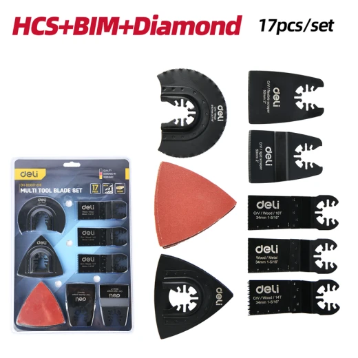 Deli Tools 17-Piece Multi-Tool Blade Set for Wood, Plastic, Metal, and Surface Prep Deli Tools 17-Piece Multi-Tool Blade Set for Wood, Plastic, Metal, and Surface Prep