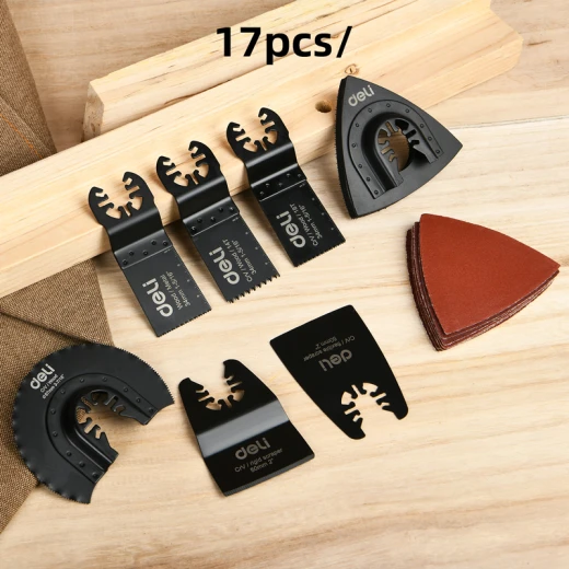 Deli Tools 17-Piece Multi-Tool Blade Set for Wood, Plastic, Metal, and Surface Prep - Deli - Image 4
