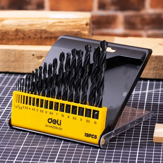 Deli Tools DH-MHZ019-ED1 HSS Drill Bit Set 19 Pieces for Metal, Wood, Plastic - Deli - Image 4