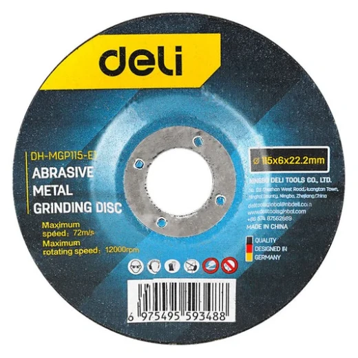 Deli Metal Grinding Disc 115mm Abrasive Wheel for Ferrous and Non Ferrous Metals Deli Metal Grinding Disc 115mm Abrasive Wheel for Ferrous and Non Ferrous Metals