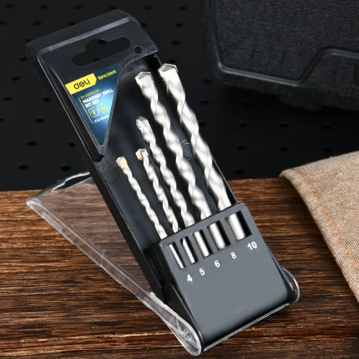 Deli Masonry Drill Bit Set 5 Pcs, High-Quality Concrete, Stone, and Brick Drilling Kit with Sizes Ranging from 4mm to 10mm, Ideal for Home Improvement and Professional Projects - Deli - Image 4