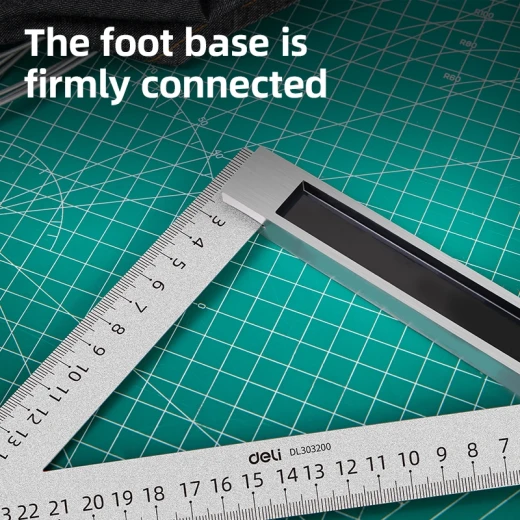 Deli Angle Square 200mm Stainless Steel Ruler for Precise Measurements - Deli - Image 2