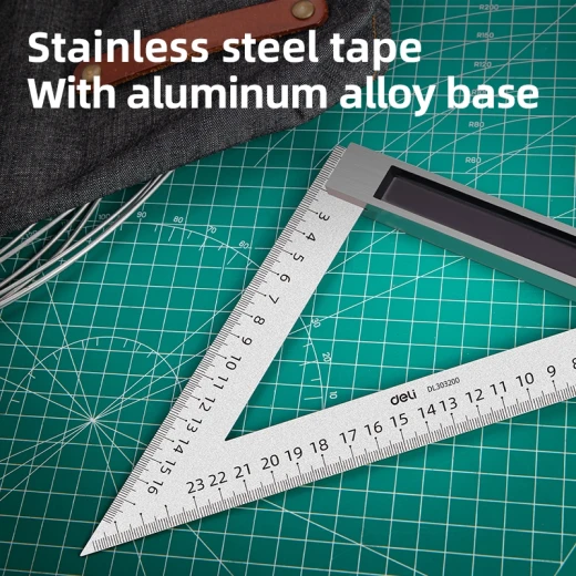 Deli Angle Square 200mm Stainless Steel Ruler for Precise Measurements - Deli - Image 5