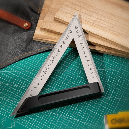 Deli Angle Square 15cm Stainless Steel Blade Aluminum Base Metric Scale - Deli - Image 4