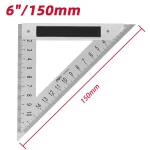 Deli Angle Square 15cm Stainless Steel Blade Aluminum Base Metric Scale - Deli