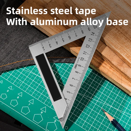 Deli Angle Square 15cm Stainless Steel Blade Aluminum Base Metric Scale - Deli - Image 6