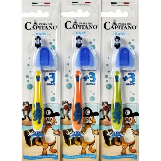 Pasta Del Capitano Baby Captain 3+ Red Toothbrush for Children Aged 3 and Up Pasta Del Capitano Baby Captain 3+ Red Toothbrush for Children Aged 3 and Up