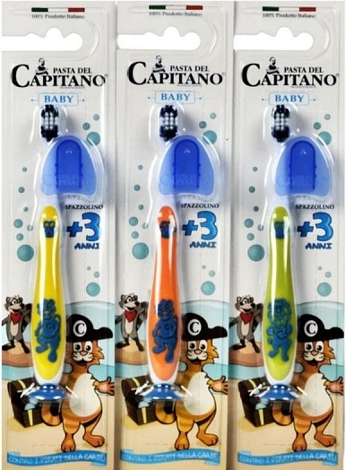 Pasta Del Capitano Baby Captain 3+ Red Toothbrush for Children Aged 3 and Up - Pasta del Capitano